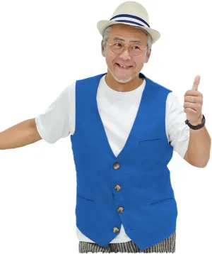 Men's Casual Linen Vest Vintage V-Neck Vest Dress Summer Beach Wedding Linen Waistcoat