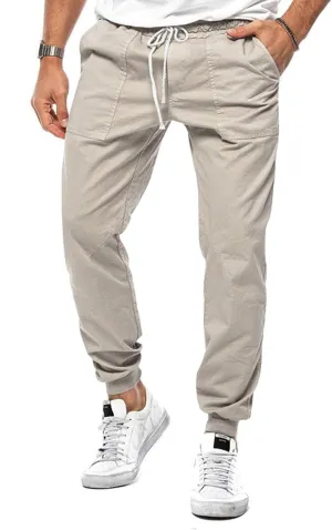Mens Casual Pants Cotton Chino Cargo Pants for Hiking Outdoor Recreation Drawstring Sweatpants Twill Track Jogging for Men