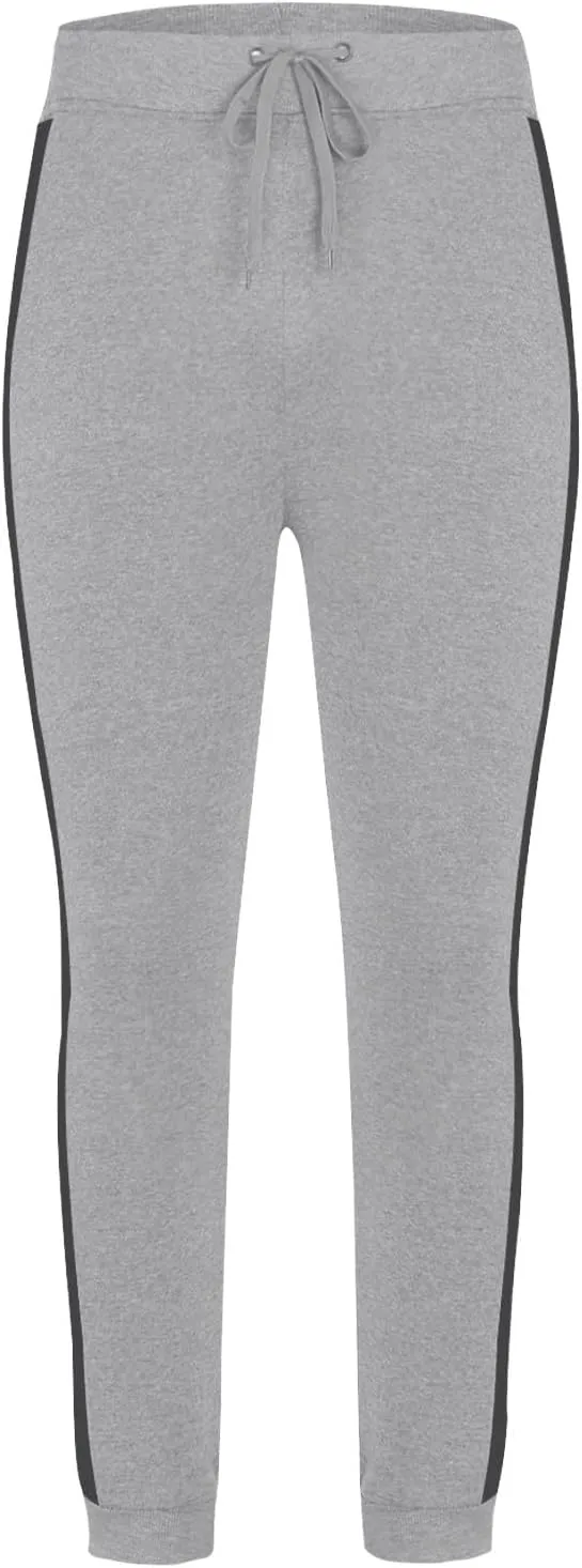 Mens Lightweight Gym Jogger Pants, Men Workout Sweatpants with Side Striped Drawstring Sweat Pants Slim Fit Joggers