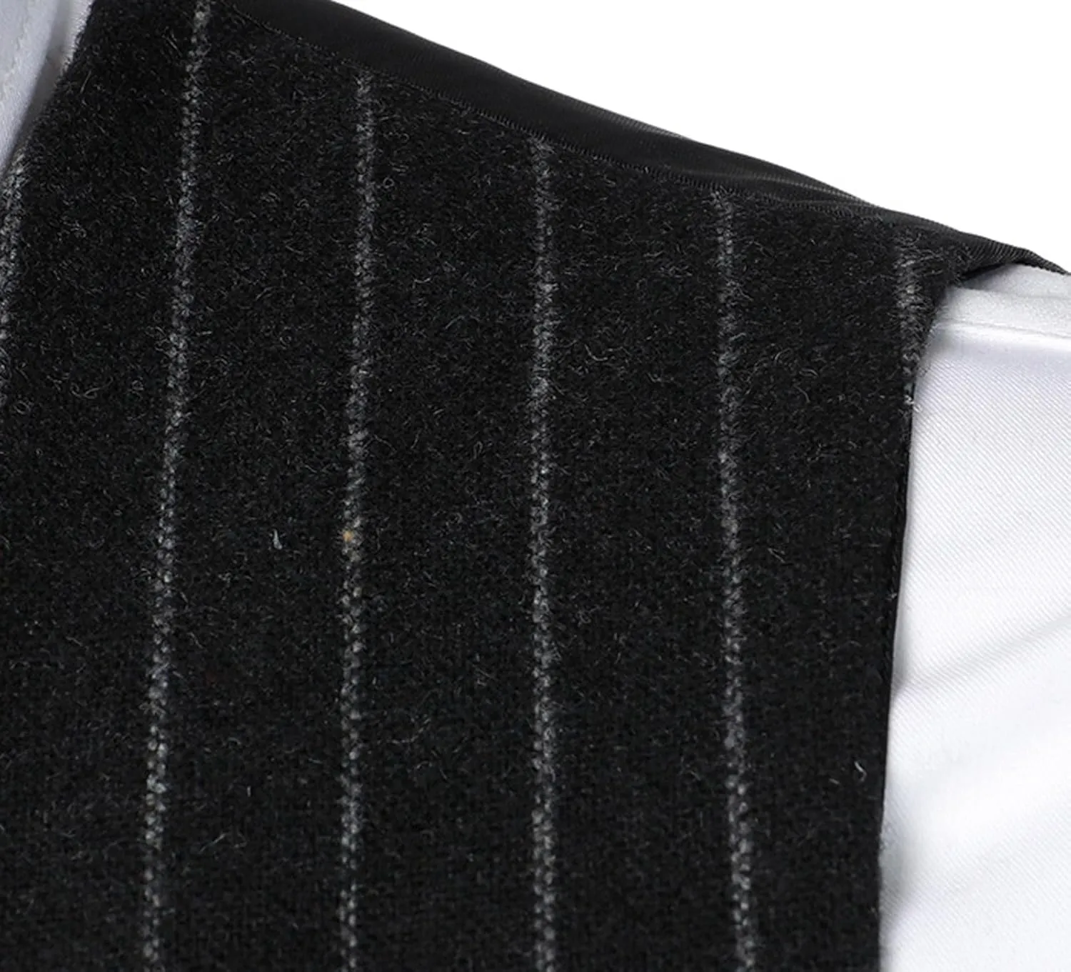 Mens Pinstripe Business Suit Vest Slim Fit Formal Dress Tuxedo Waistcoat Double-Breasted Stripes Wedding Dress Vest