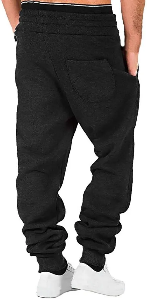 Mens Sweatpants with Pockets Baggy Big and Tall Jogger Sweatpants Cargo Joggers for Men Stretch Relaxed Fit Elastic