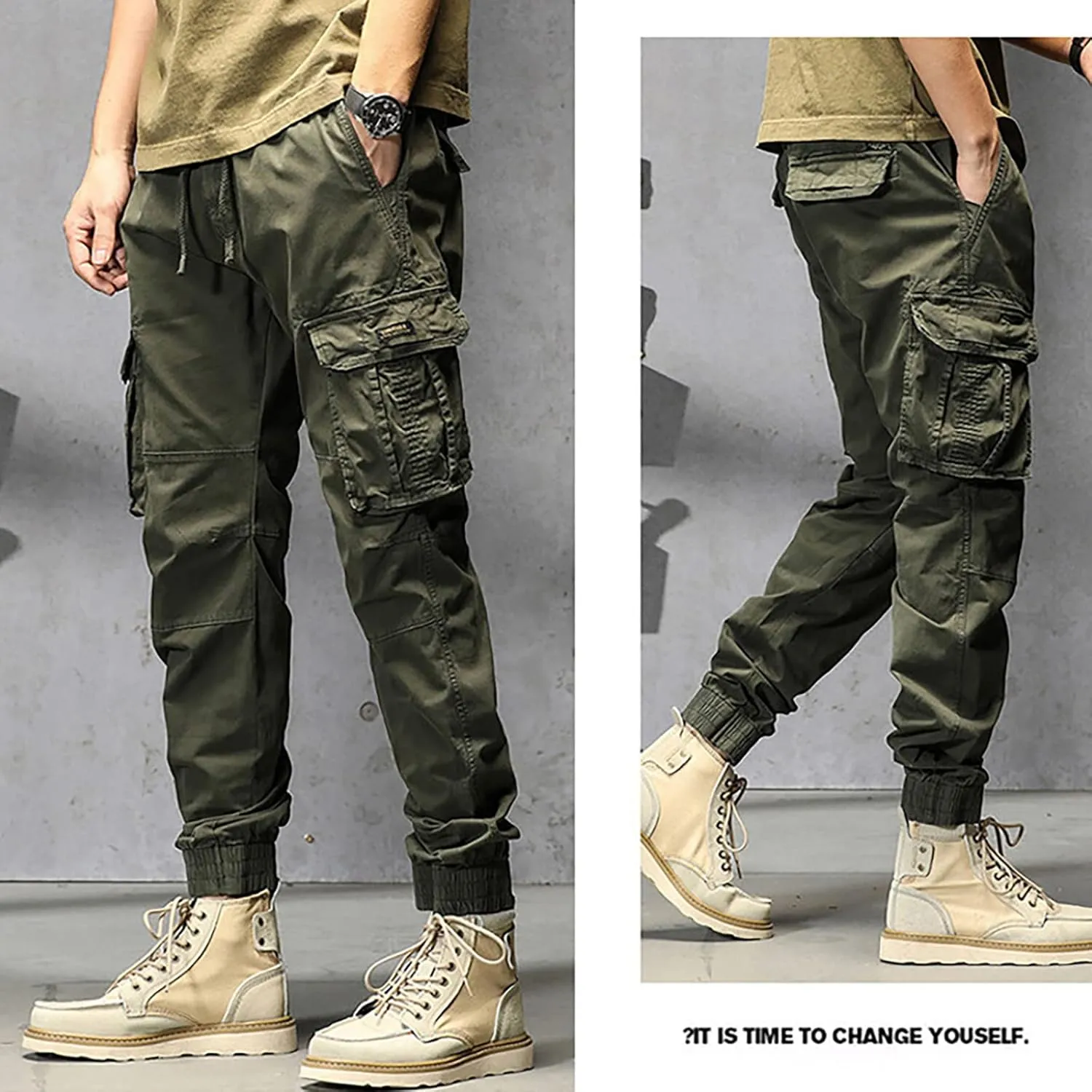 Mens Sweatpants with Pockets Waist Straight Leg Cargo Pants with Pockets Mens Sweatpants Big and Tall Fleece Lined
