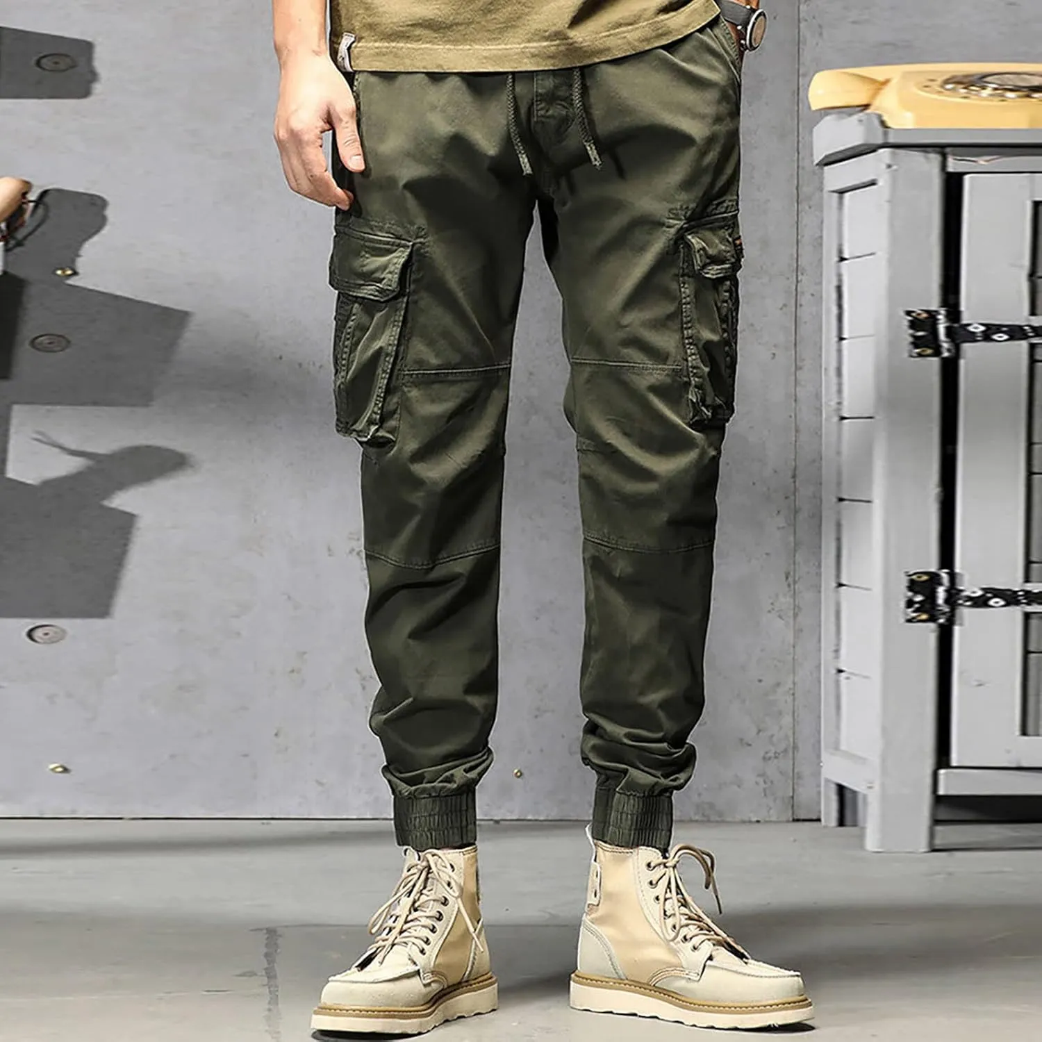 Mens Sweatpants with Pockets Waist Straight Leg Cargo Pants with Pockets Mens Sweatpants Big and Tall Fleece Lined