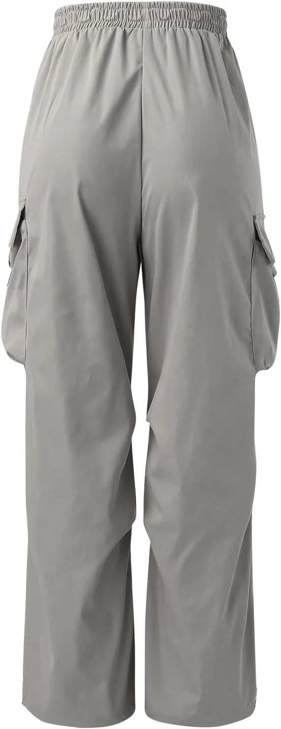 Mens Work Cargo Pant Cotton Stretchy Casual Joggers Drawstring Elastic Waist Outdoor Pants Multi Pockets