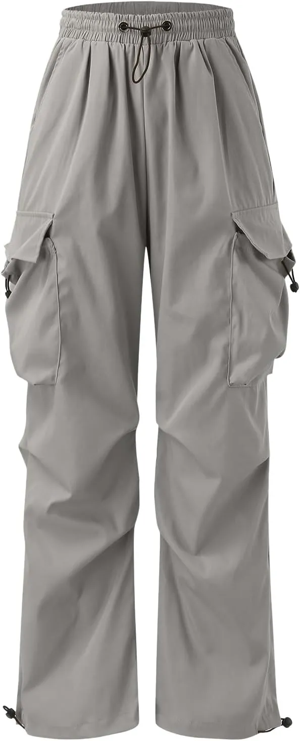 Mens Work Cargo Pant Cotton Stretchy Casual Joggers Drawstring Elastic Waist Outdoor Pants Multi Pockets