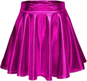 Mini Plaid Skirts for Women Sexy A-Line Shiny Mini Fashion Casual Flared Women's Pleated Skirt Skirt Womens