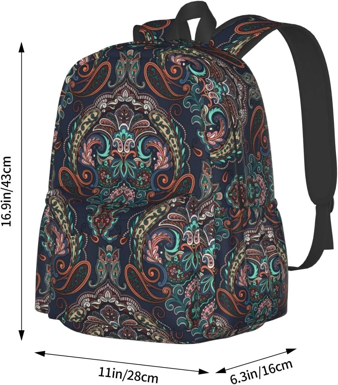 Pais-ley Backpack for Women 17 inch Travel Casual Laptop Backpack Lightweight Waterproof Durable Hiking Daypack