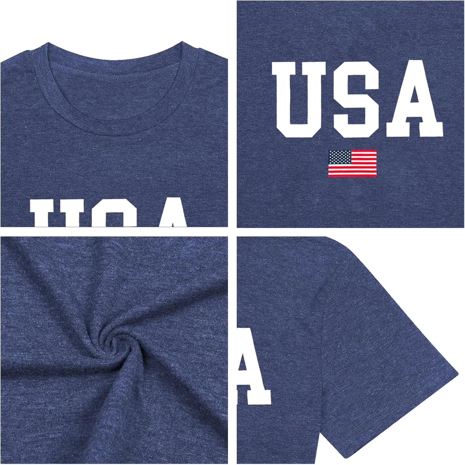 Plus Size USA Flag Shirt for Women 4th of July American Flag Print Tee Tops Short Sleeve Patriotic T-Shirt Blouse