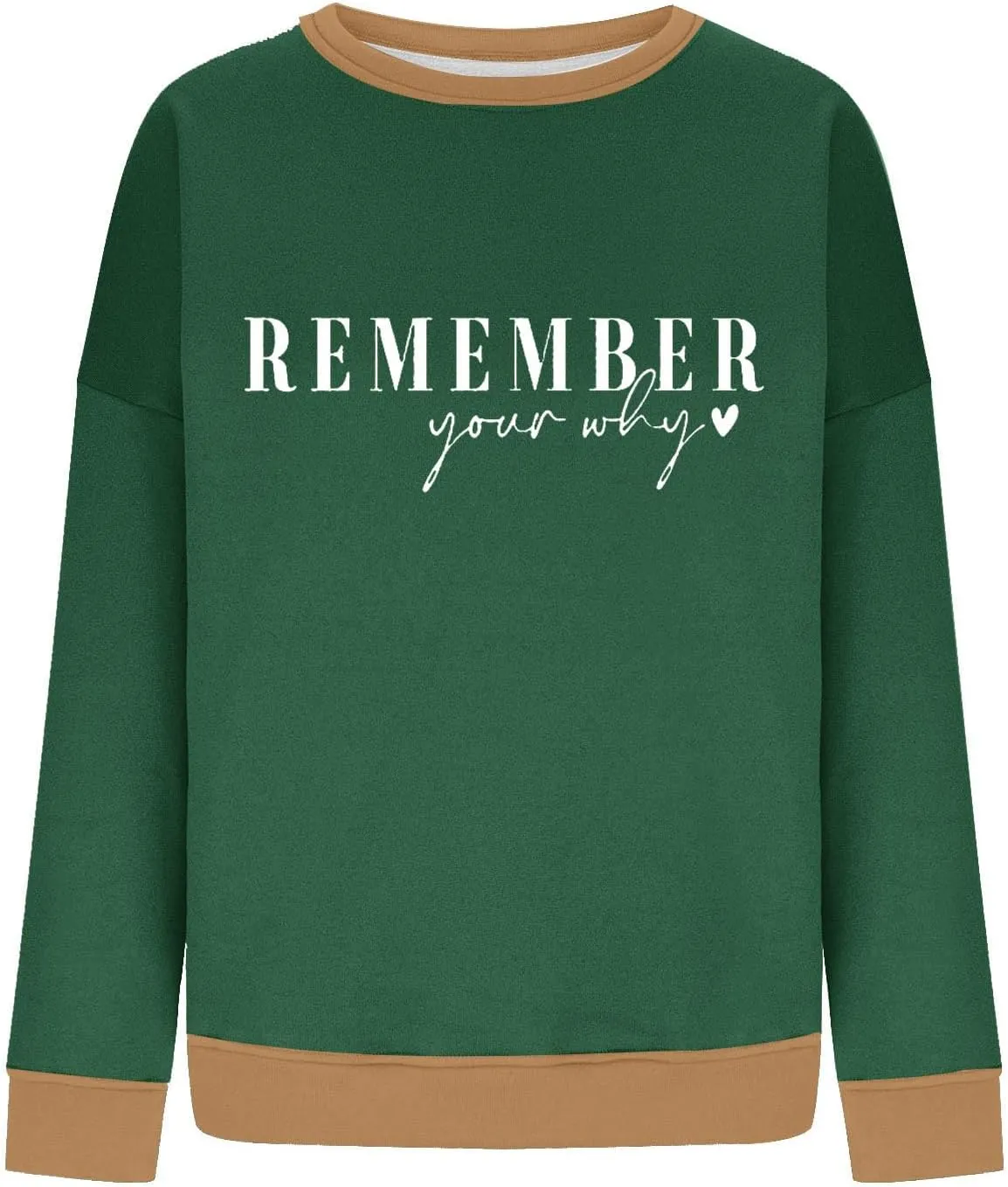 Remember Your Why Sweatshirt for Women Casual Long Sleeve Oversized Tops Trendy Crewneck Pullover Classic Solid Comfy Blouse