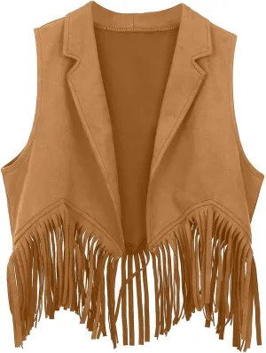 Retro Boys Cowboy Vest Vintage Faux Suede Leather Costume Style Outerwear Suits Western Sleeveless Casual Slim Fit Waistcoats