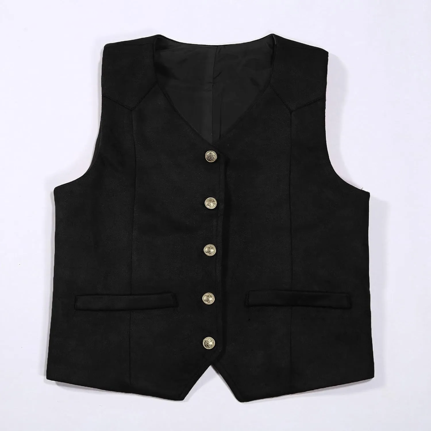 Retro Boys Cowboy Vest Vintage Faux Suede Leather Costume Style Outerwear Suits Western Sleeveless Casual Slim Fit Waistcoats