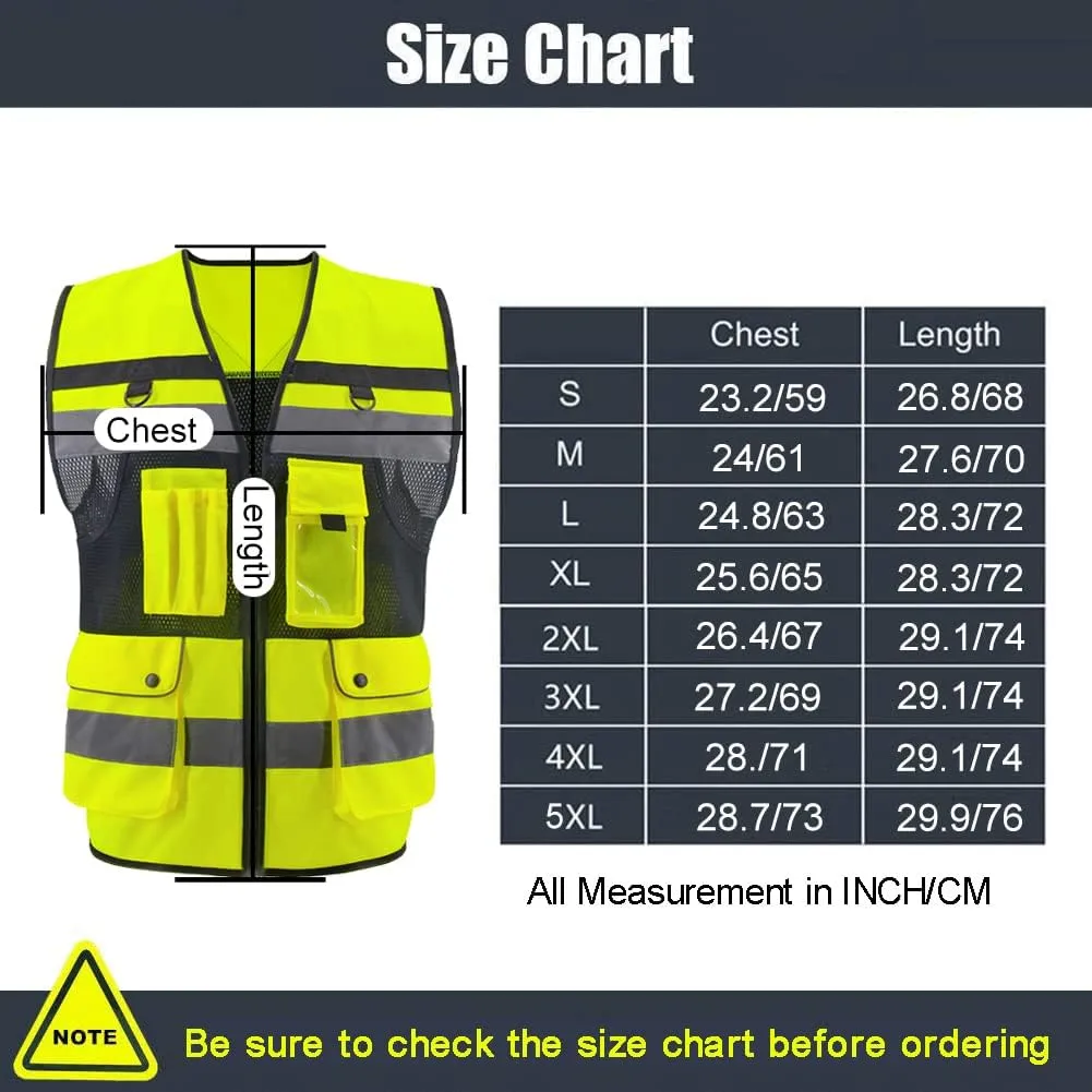 Safety Vest High Visibility Reflective Construction Vest