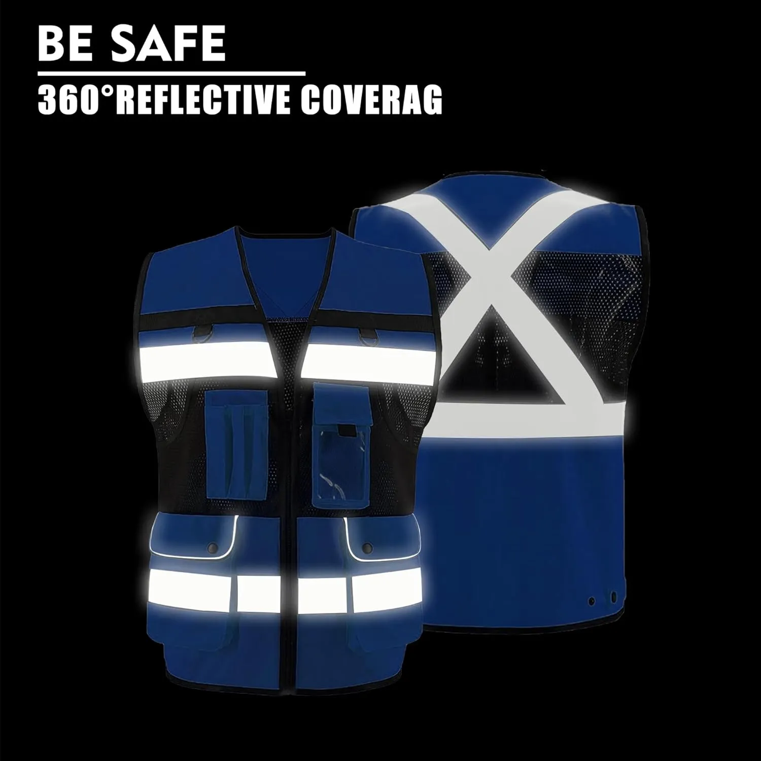 Safety Vest High Visibility Reflective Construction Vest