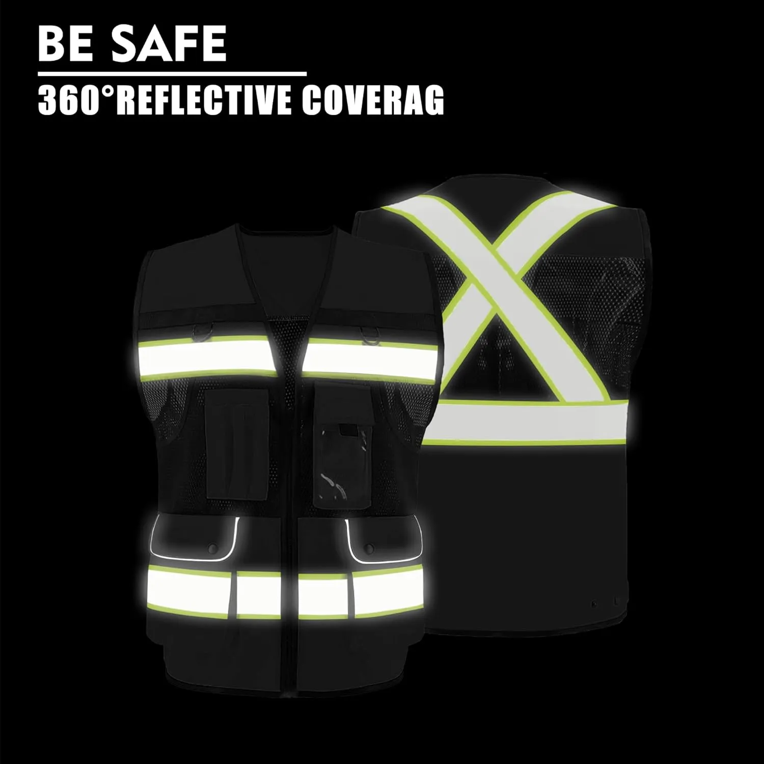 Safety Vest High Visibility Reflective Construction Vest