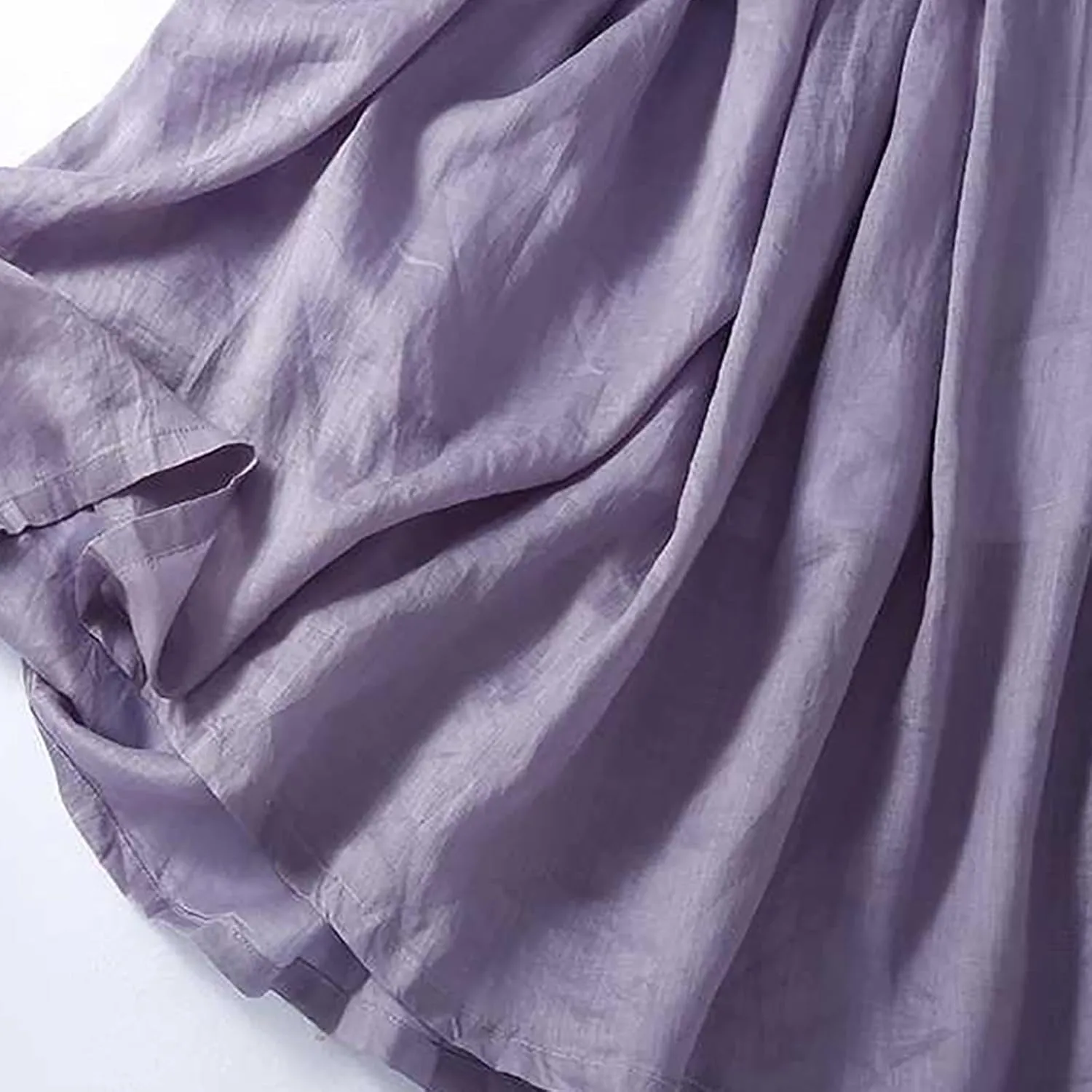 Skirts for Women A-Line Cotton Linen Flowy Skirt Casual High Waisted Comfort Skirt Fashion Drawstring Maxi Skirt
