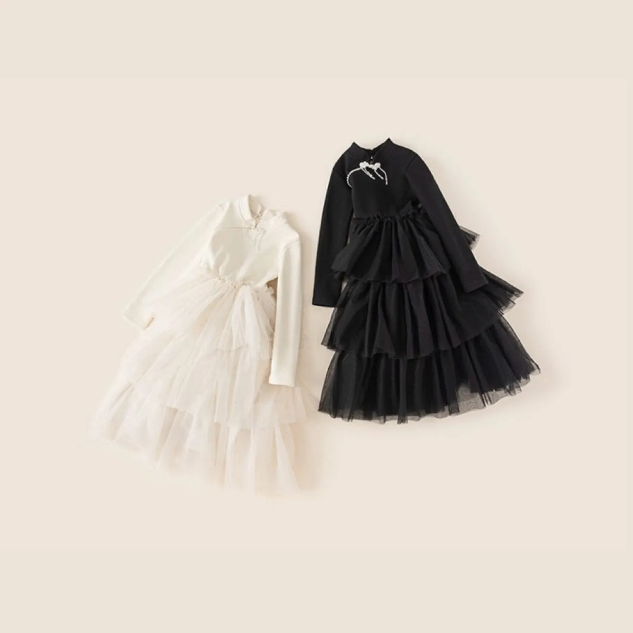 Sparkling Pearl Winter Plush Princess Dress