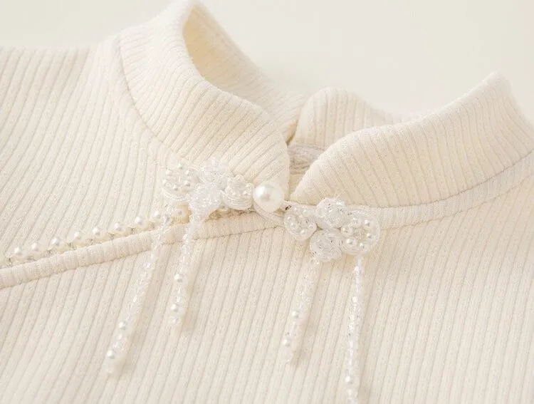 Sparkling Pearl Winter Plush Princess Dress