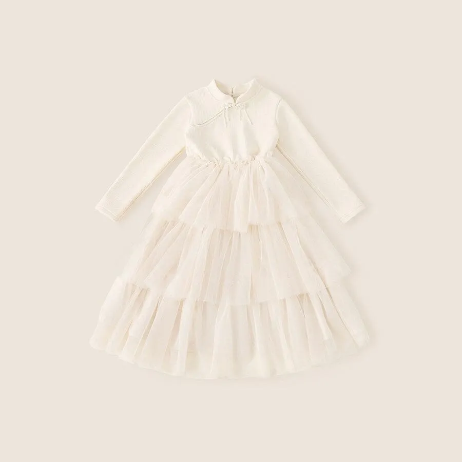 Sparkling Pearl Winter Plush Princess Dress