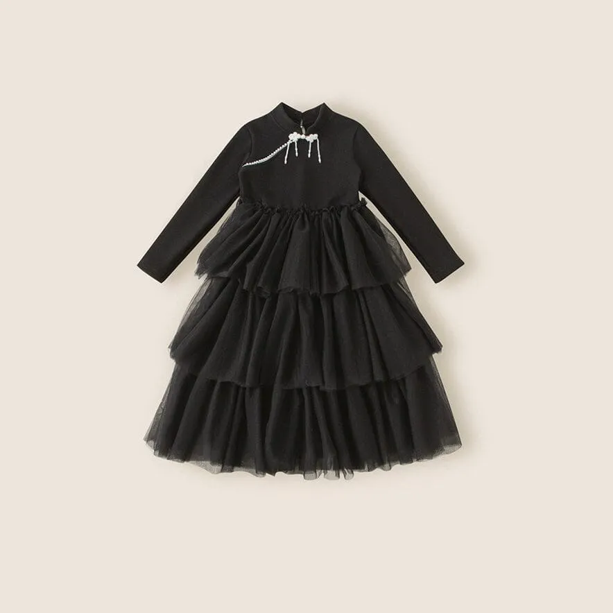 Sparkling Pearl Winter Plush Princess Dress