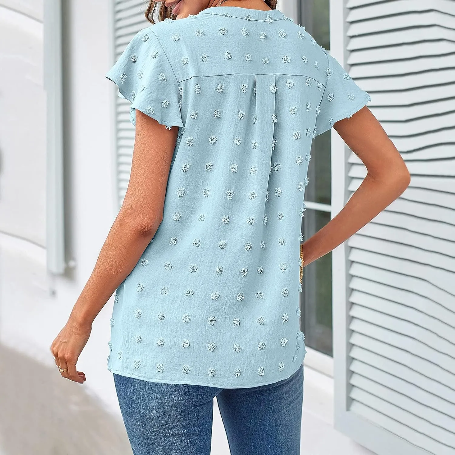 Spring Tops for Women 2024,Short Sleeve Textured Tops Crewneck Knit Solid Loose Casual Basic T Shirts Tee Blouse