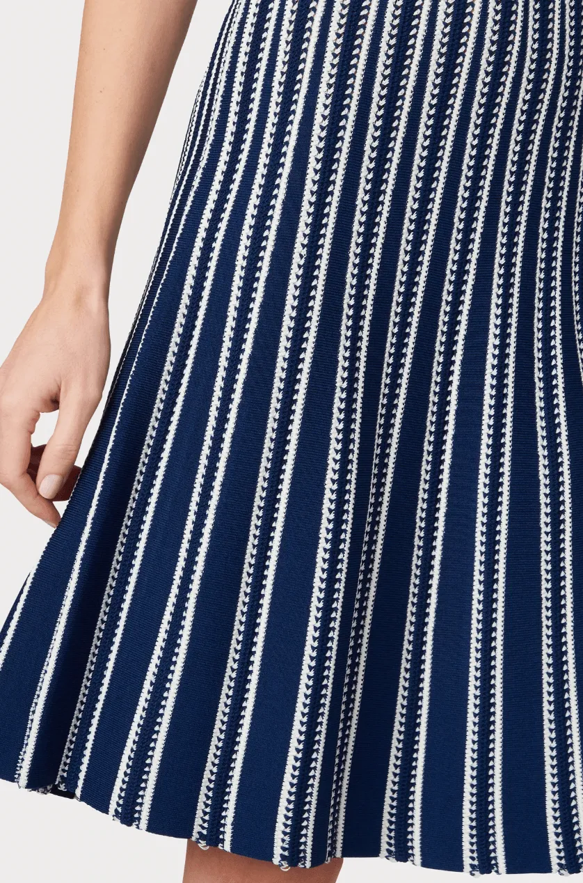 Stripe Fit & Flare Dress by Milly