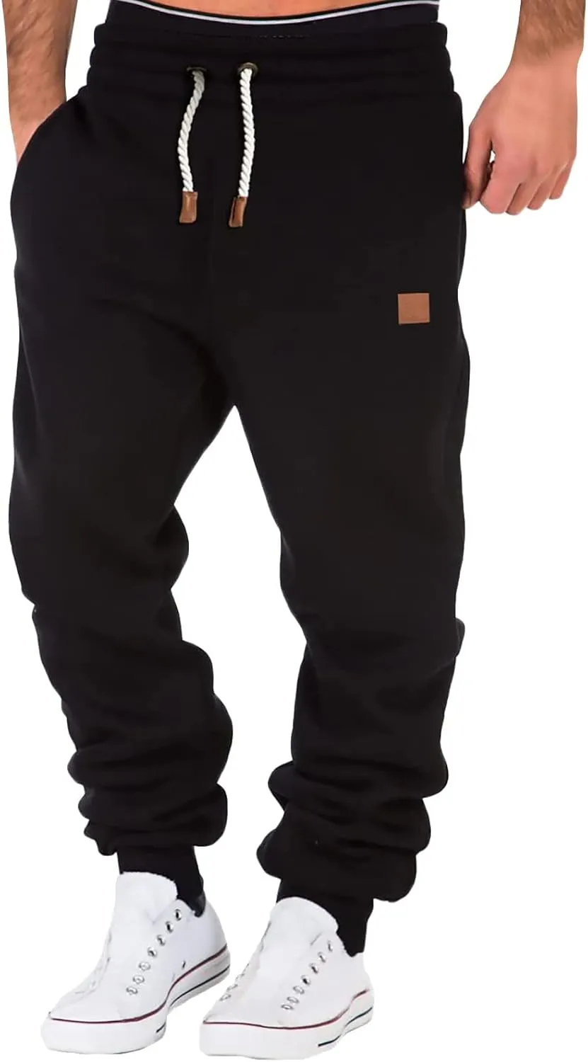 Sweatpants for Men with Pockets Pants Fitness Sports Trousers Men's Cargo Pants Big and Tall Men's Elastic Waist Work