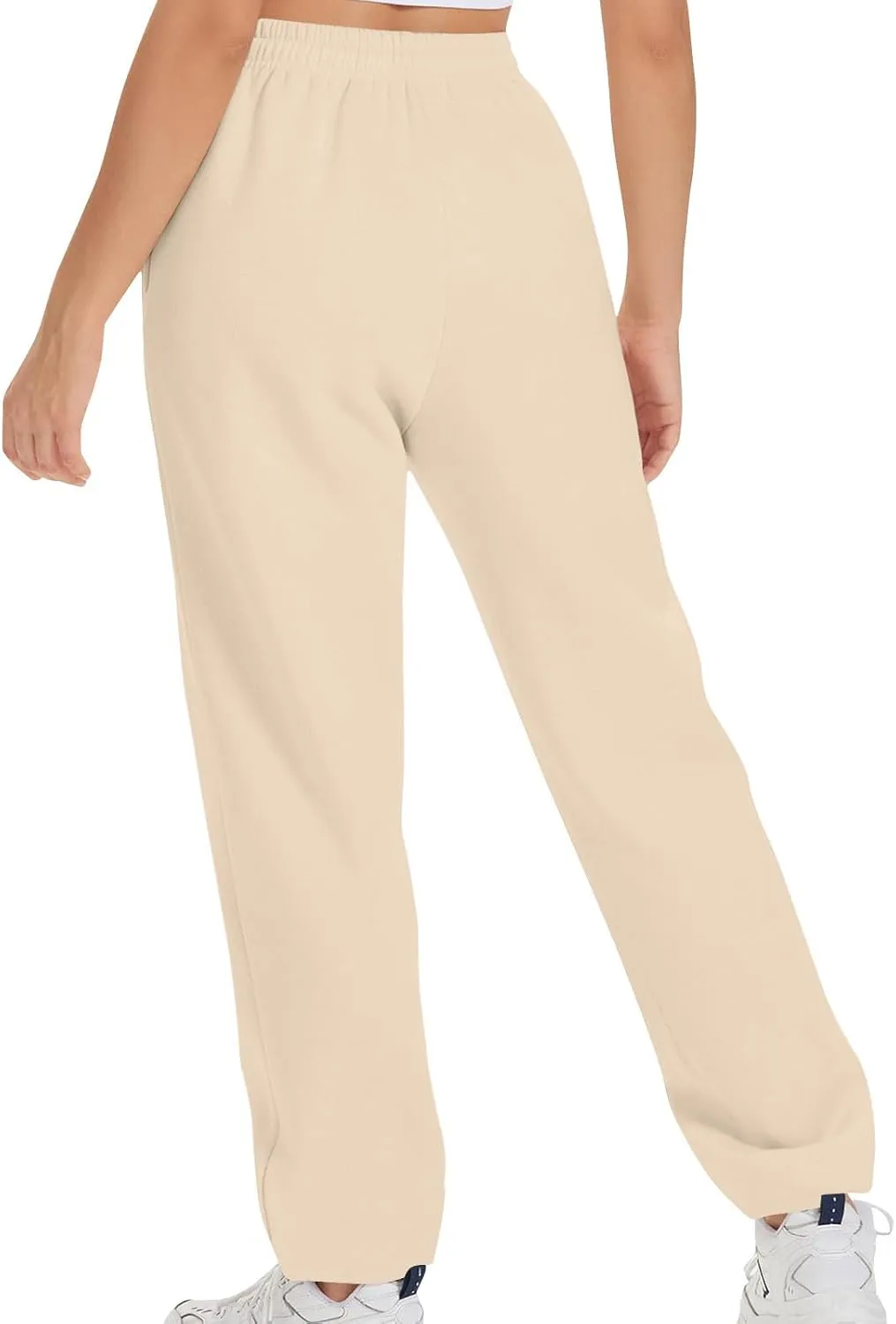 TARIENDY Women's High Waist Pants Casual Solid Color Sports Trousers Elastic-Lace-Up Sweatpants Comfy Long Pant with Pocket
