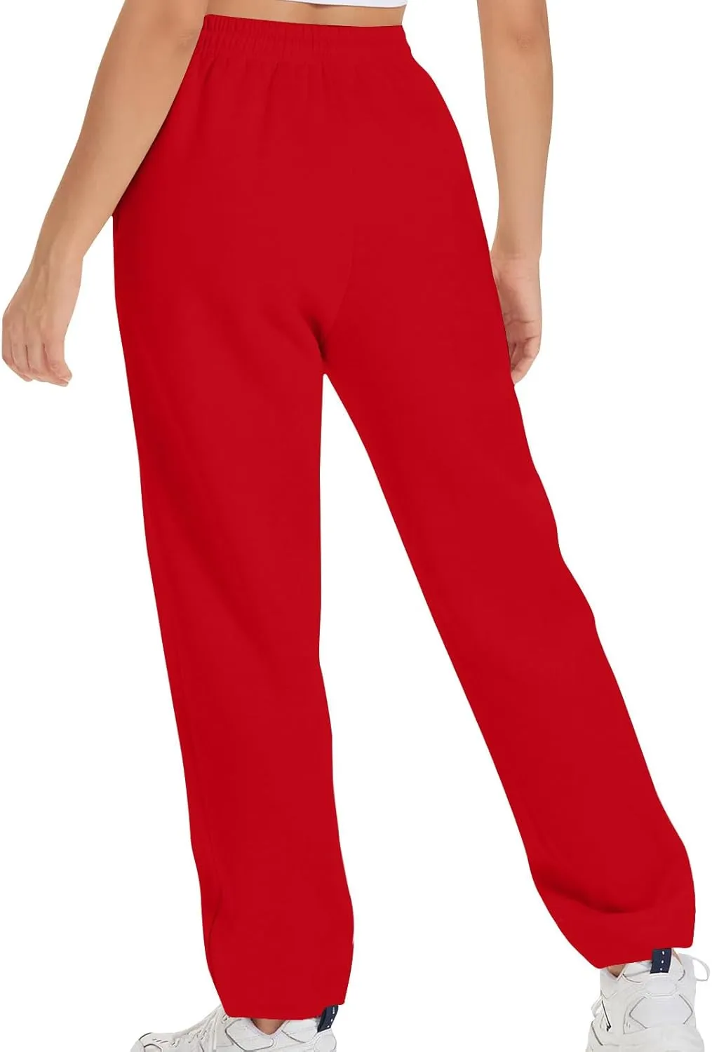 TARIENDY Women's High Waist Pants Casual Solid Color Sports Trousers Elastic-Lace-Up Sweatpants Comfy Long Pant with Pocket