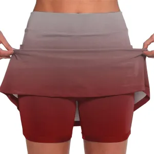 Tennis Skirts for Women with Shorts Pockets High Waist Golf Mini Skirt Running Workout Sports Gradient Color Athletic Skorts