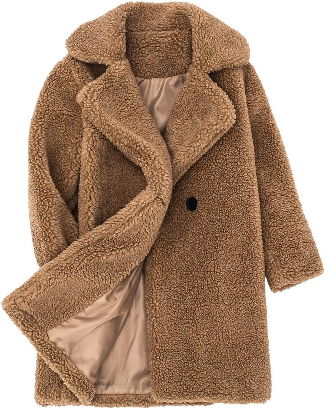 Toddler Baby Girls Faux Fur Jacket Coat Teddy Fleece Fuzzy Trench Coat Long Winter Coats Fluffy Snow Kids Jacket