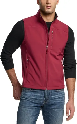 TSLA Men's Sleeveless Softshell Vest, Full-Zip Windbreaker Vest, Outdoor Golf Travel Hiking Vest