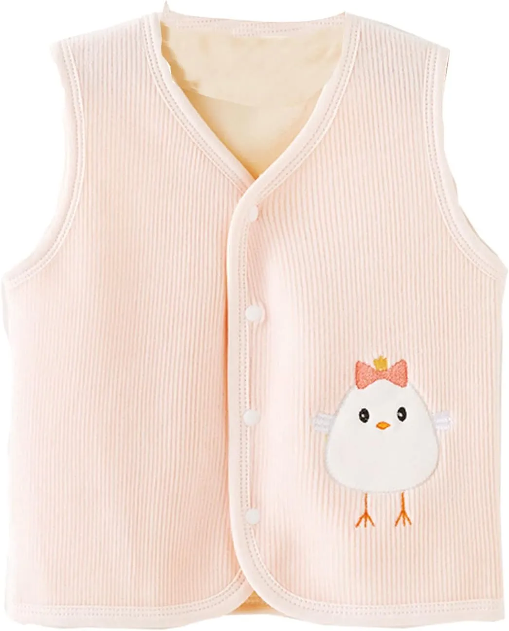 Unisex Toddler Padded Waistcoat Baby Warm Jacket Cotton Vest, Pink, Size 6-12 Months