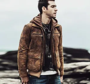 West Louis Retro Autumn Winter Genuine Leather Jacket