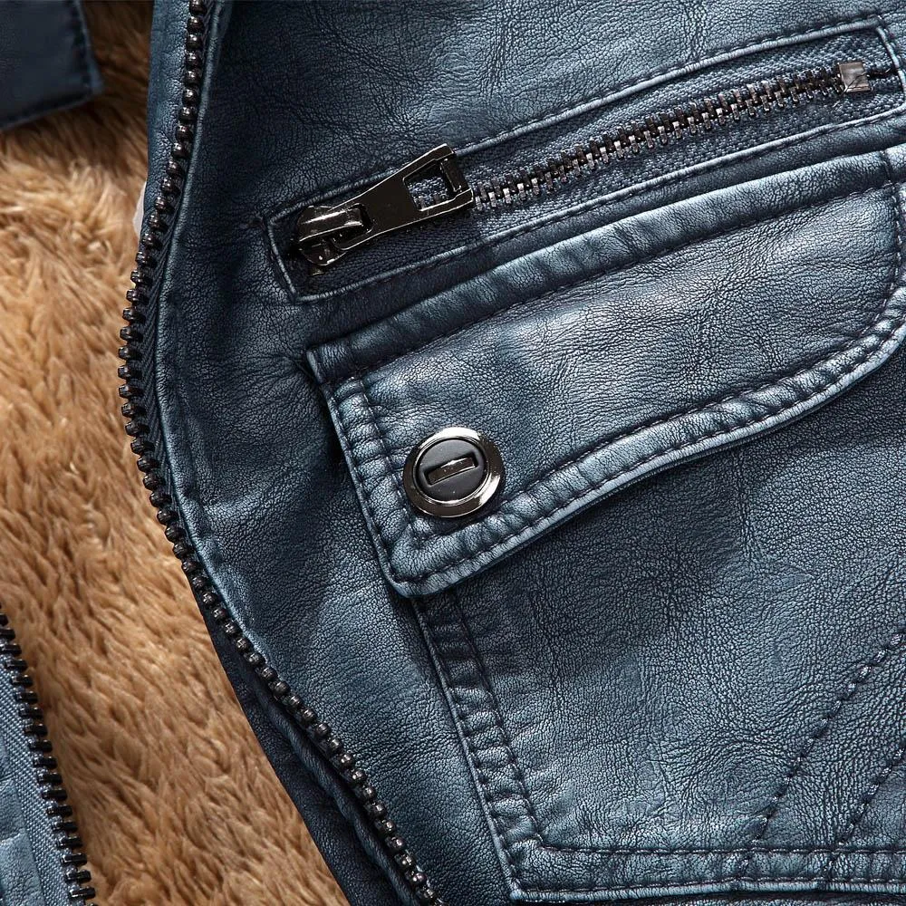 West Louis Winter Fashion PU Leather Jacket