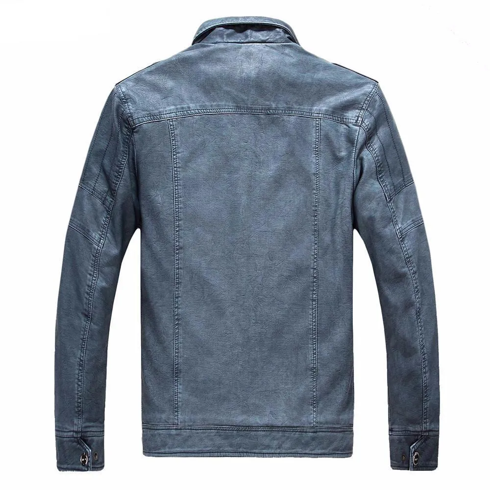 West Louis Winter Fashion PU Leather Jacket