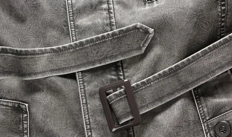 West Louis Winter PU Moto Long Leather Jacket
