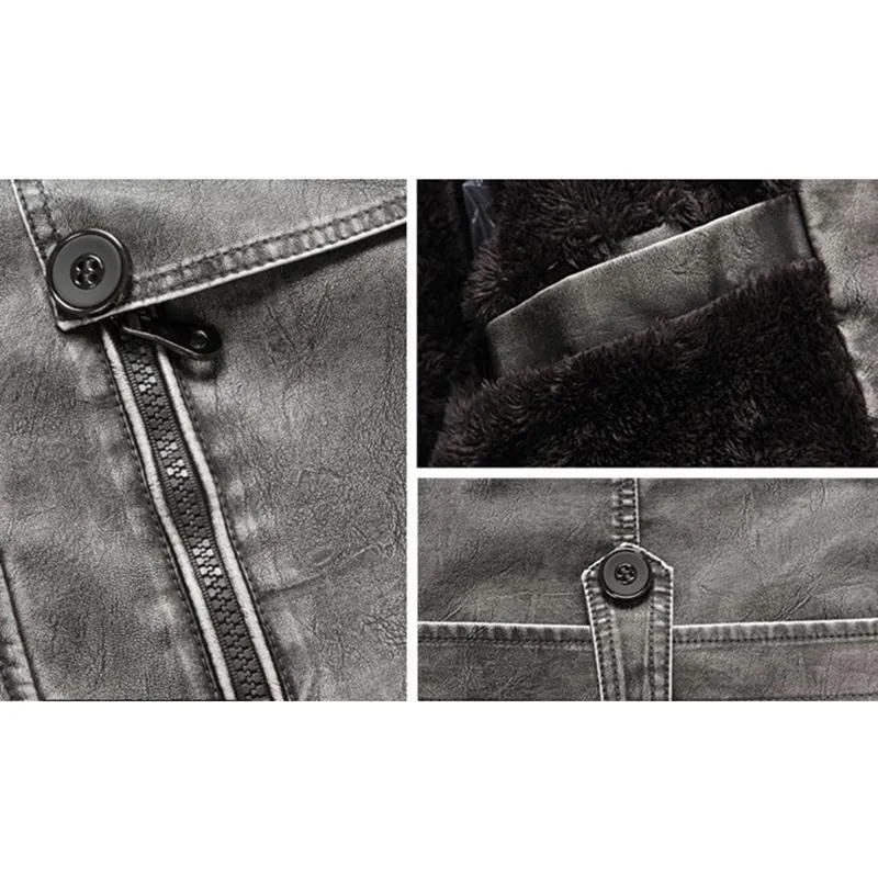 West Louis Winter PU Moto Long Leather Jacket