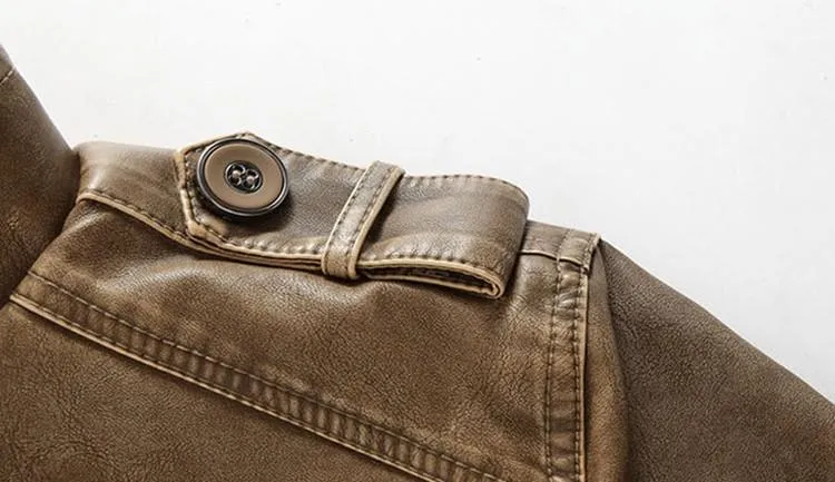 West Louis Winter PU Moto Long Leather Jacket
