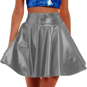 White Skirt Women Pleated Casual Curvy Hem Skirts Pure High Waisted Plus Size Baggy Skirt Performance Cosplay Skirt