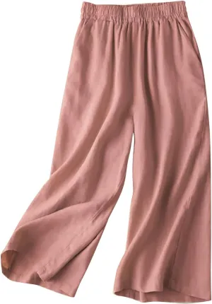 Wide Leg Linen Pants for Women Women Linen Pants Beach Leisure Trousers Linen Blend Pants