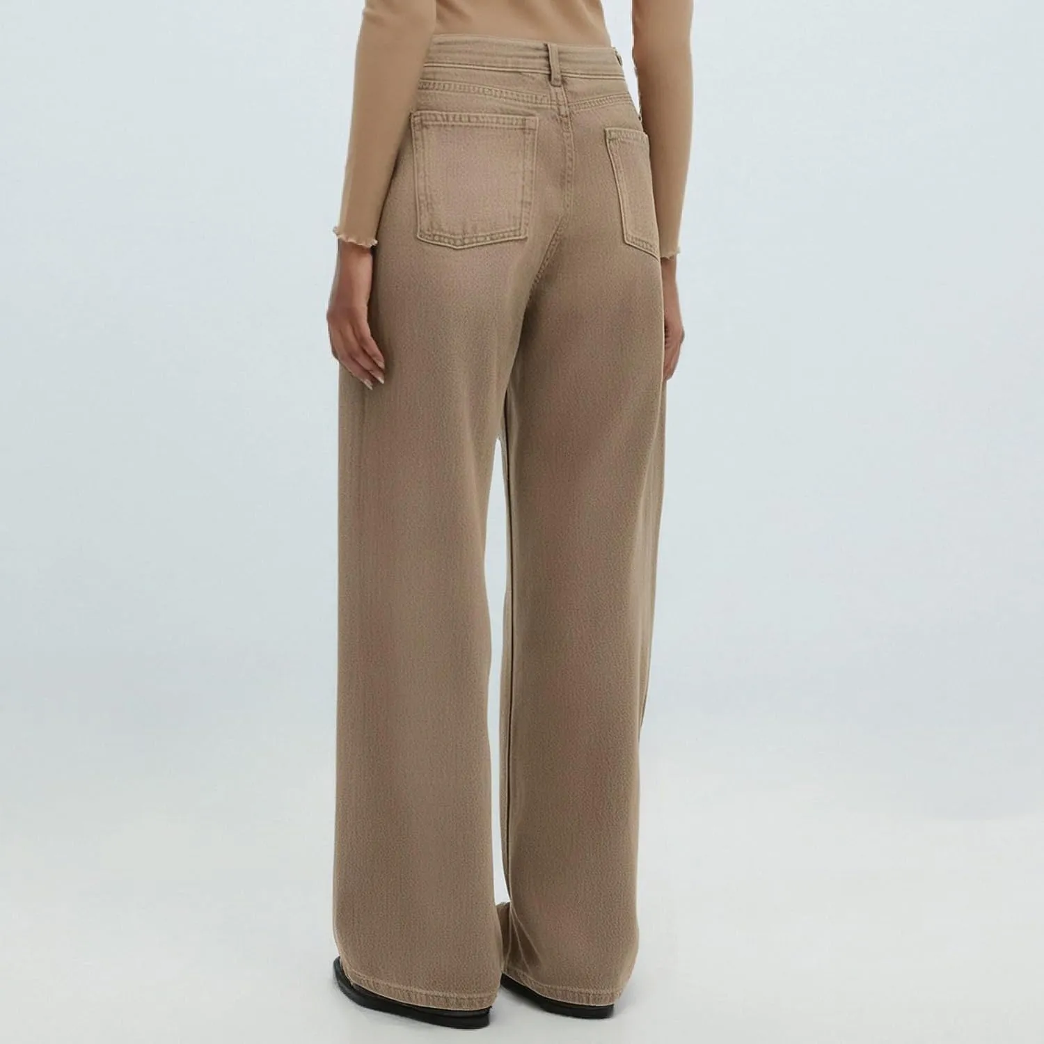 Wide Leg Pants Woman Cargo Flare Jeans with Pockets,Womens Sweatpants Cargo Sterechy High Waisted Petite Button