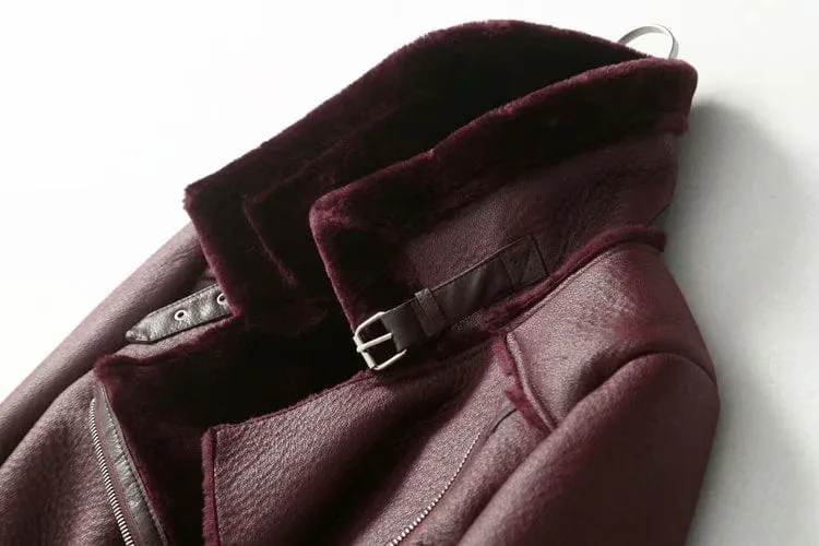 Winter Woman PU Faux Leather Jackets Sheepskin coats