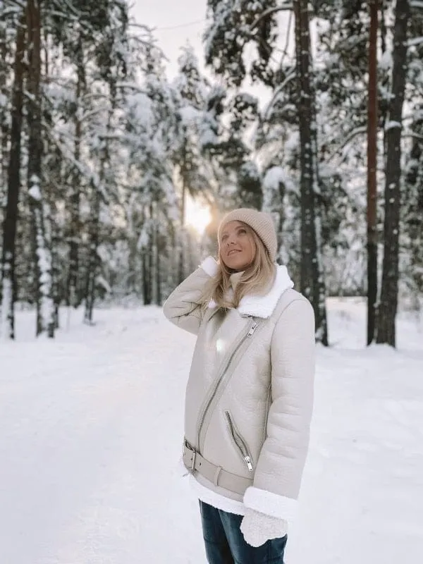 Winter Woman PU Faux Leather Jackets Sheepskin coats