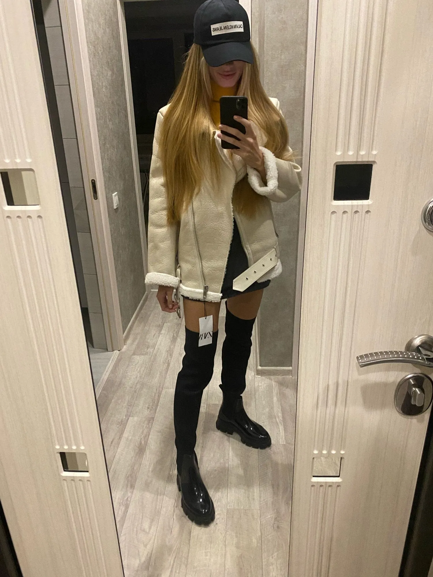 Winter Woman PU Faux Leather Jackets Sheepskin coats