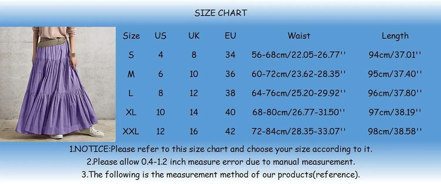 Women 2023 Summer Spring Long Skirts Elegant Ankle Skirts A Line Beach Maxi Skirt Pleated Cheer Skirt Midi Skirts
