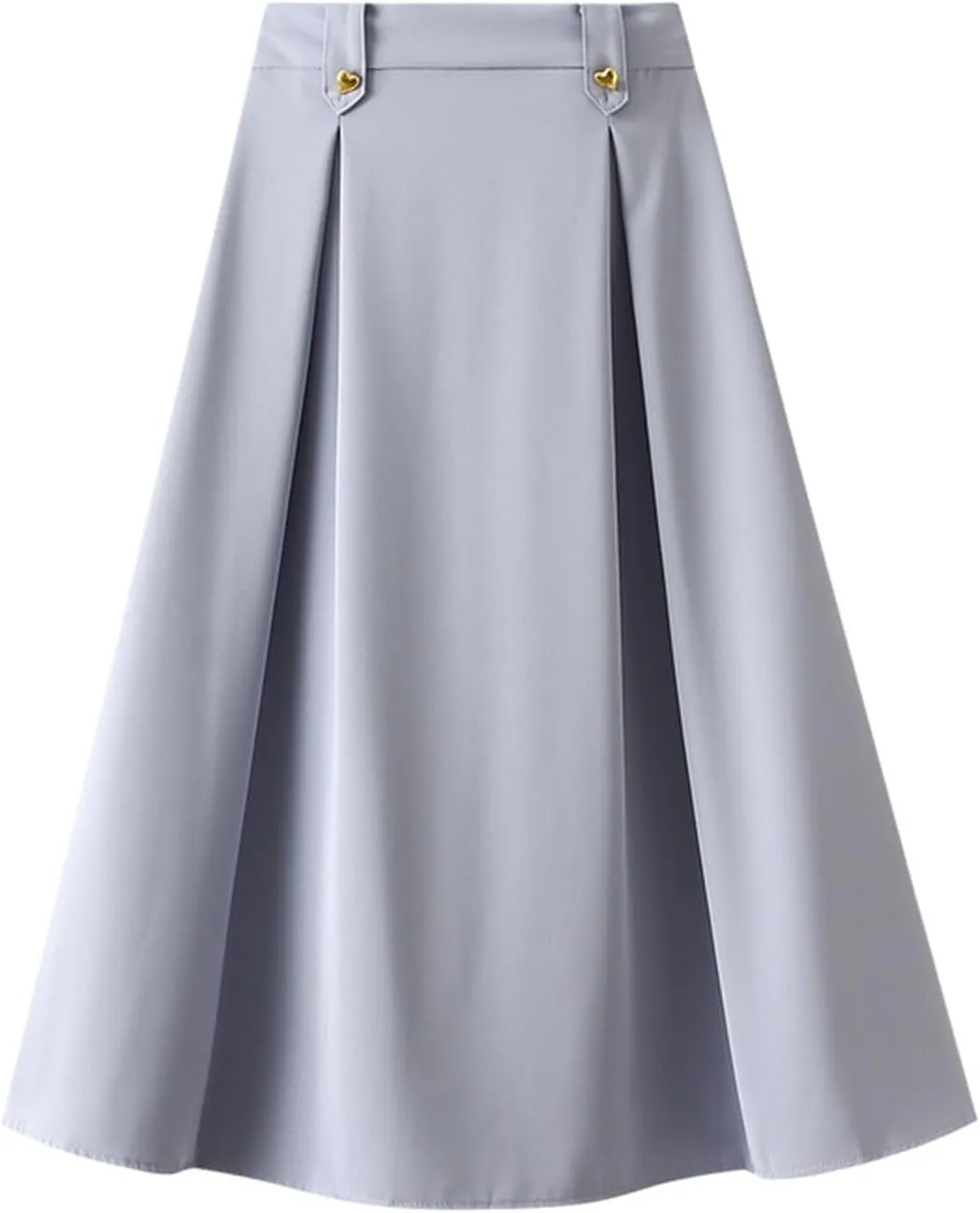 Women Fashion Casual Mid Length Suit Skirt A Line High Waisted Pleated Skirt Daily Long Leather Skirts for Women