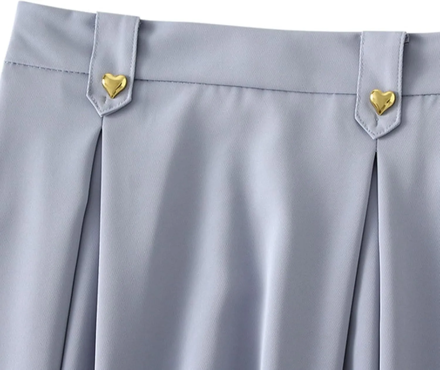 Women Fashion Casual Mid Length Suit Skirt A Line High Waisted Pleated Skirt Daily Long Leather Skirts for Women