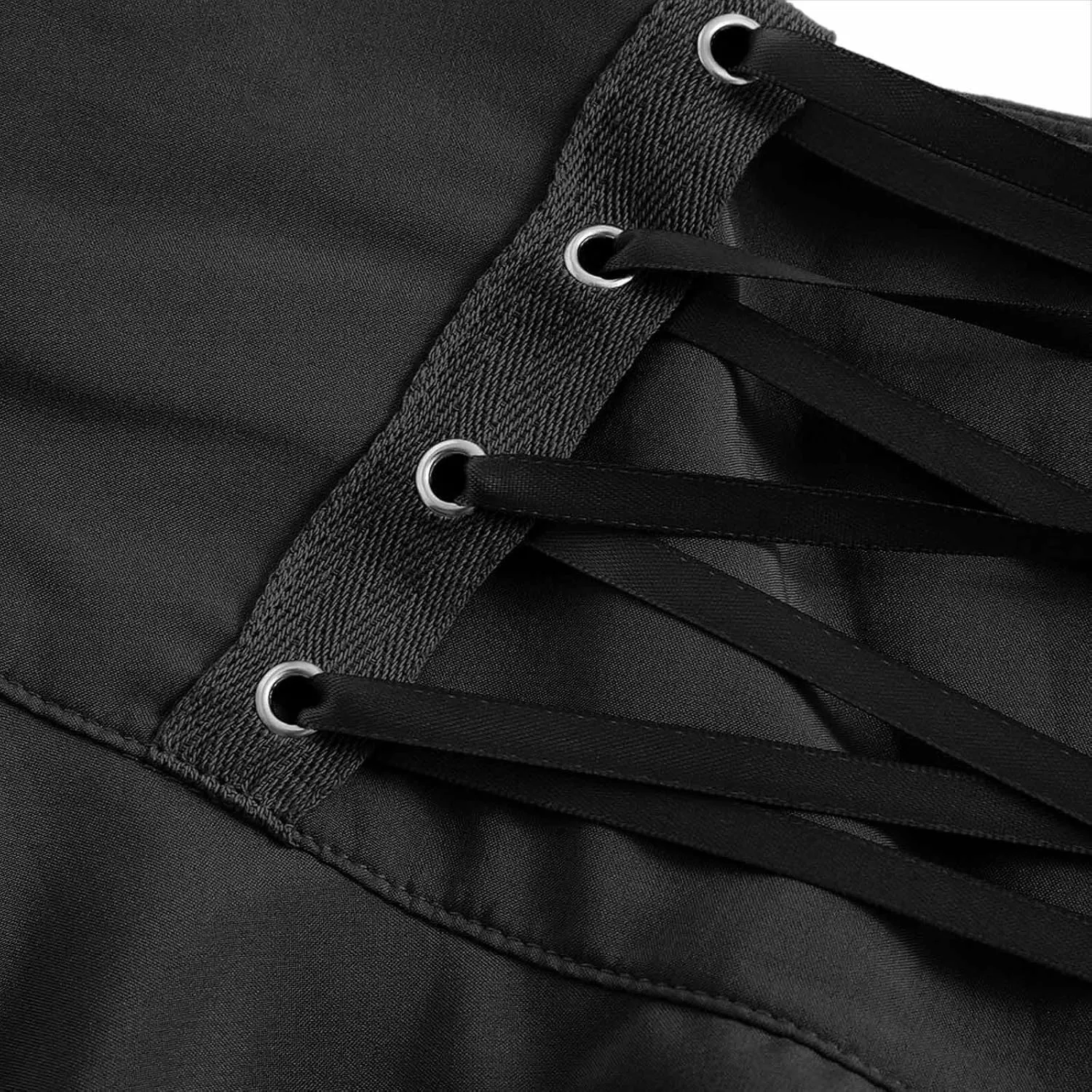 Women Gothic Skirt Lace-up Goth Mini Skirts Punk Layered Asymmetrical Midi Skirt High Waist A-line Skirt Y2k Clothes