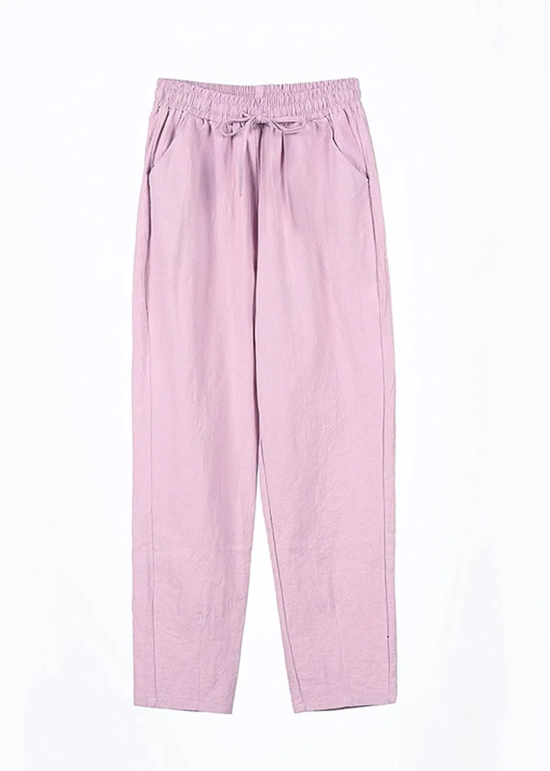 Women Linen Pants Loose High Waist Boho Wide Leg Cropped Palazzo Beach Pants Summer Beach Outfits 2025 Trendy