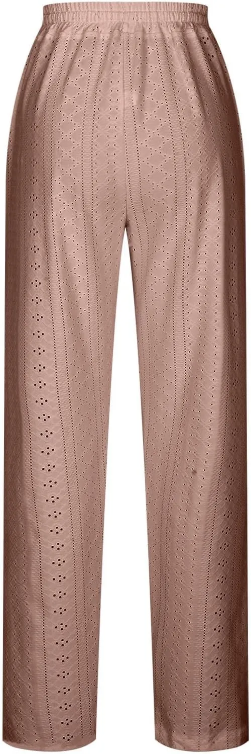 Women Pants Summer Linen Wide Leg Pants Women's Linen Pants Summer Casual High Waist Wide Leg Trousers Pant with